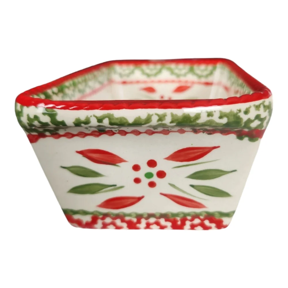 NIB Temptations Ceramic Old World Holiday Floral 12 Oz Mini Loaf Pan Dish